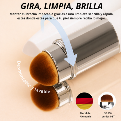 Base de maquillaje 2 en 1 con brocha integrada