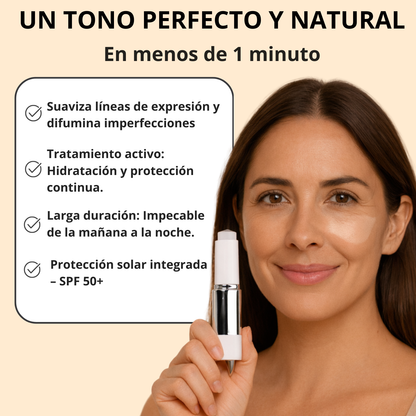 Base de maquillaje 2 en 1 con brocha integrada