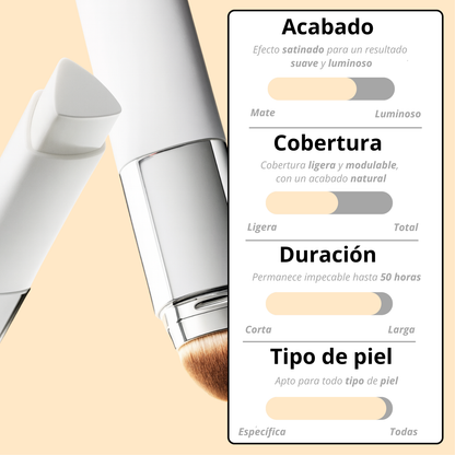 Base de maquillaje 2 en 1 con brocha integrada