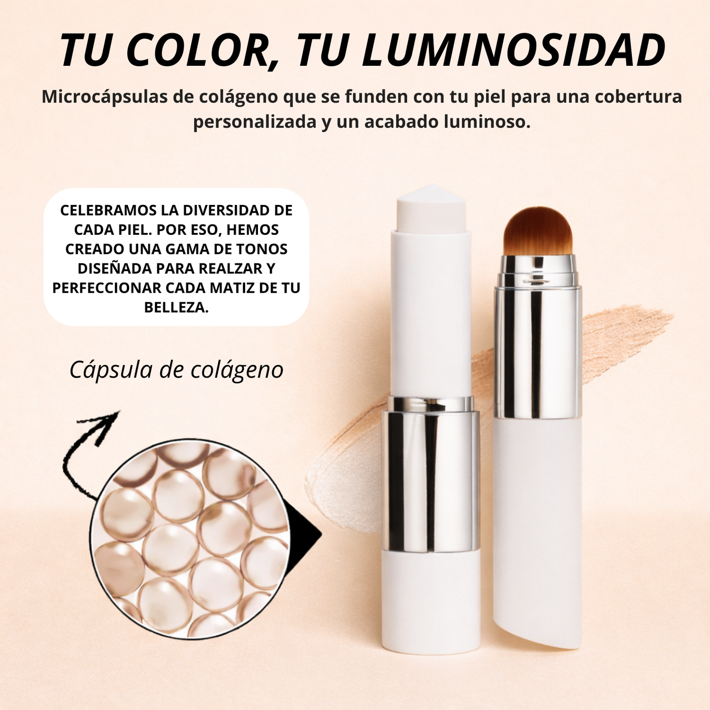 Base de maquillaje 2 en 1 con brocha integrada