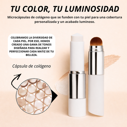 Base de maquillaje 2 en 1 con brocha integrada